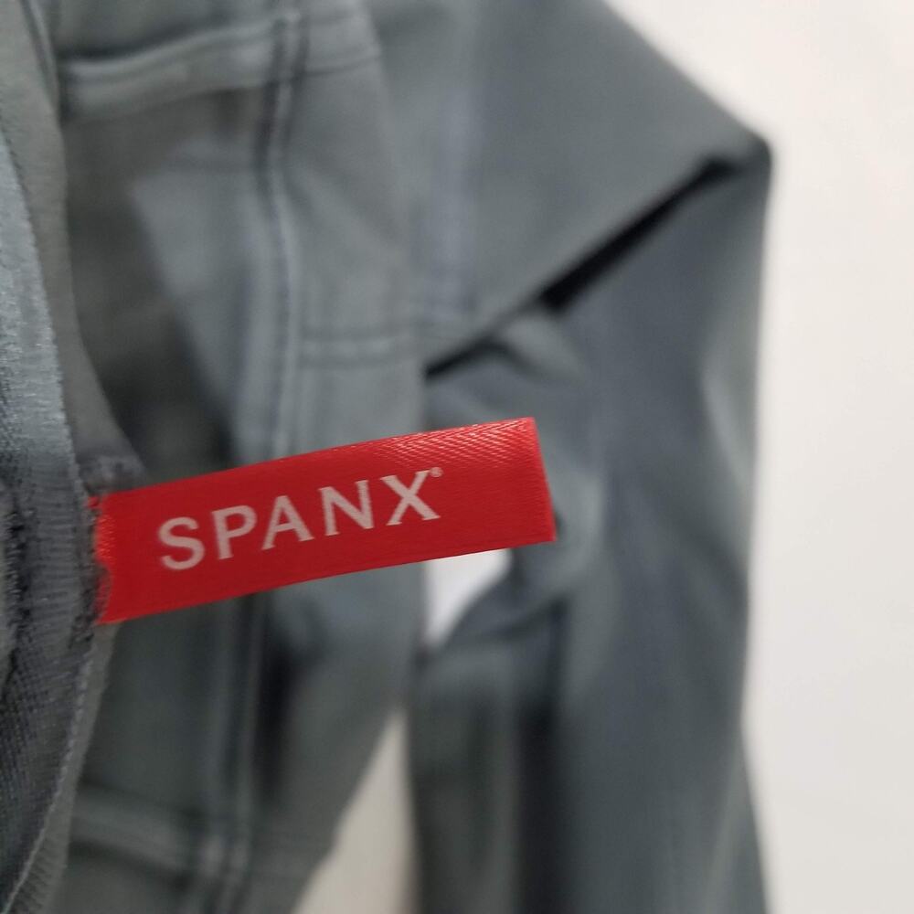 Spanx Pants XL Gray Stretch Twill Cropped Straight Leg Pants Pockets 20312R - Picture 4 of 11